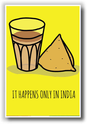27% OFF on PosterGuy It Happens Only in India Tea and Samosa Poster Paper Print