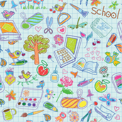 9% OFF on Wonder Images School Doodle Canvas Art with Back Framing Canvas Art