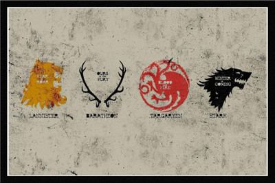 28% OFF on Game Of Thrones 4 Main Clans Wood Framed Paper Print 28% OFF on Game Of Thrones 4 Main Clans Wood Framed Paper Print