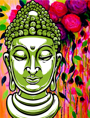77% OFF on Mesleep Buddha Painting Without Frame. Canvas Art