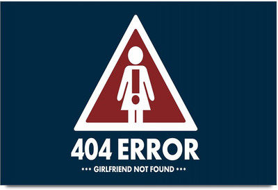 53% OFF on Error Girlfriend Not Found Minimal Laminated Poster Paper Print