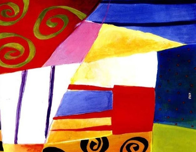 77% OFF on Painting Without Frame - Abstract Check Of Color Canvas Art