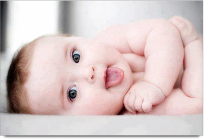 58% OFF on Baby with toungue out Laminated Poster Paper Print