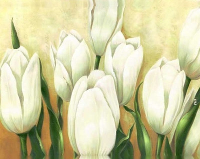 77% OFF on Painting Without Frame - White Rose Abstract Canvas Art