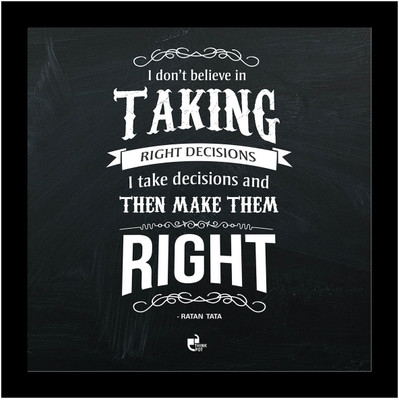 1% OFF on Thinkpot I Take Decisions And Then Make Them Right - Ratan Tata Black Square Frame Paper Print