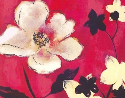 77% OFF on Painting Without Frame - Abstract White Flowers Canvas Art