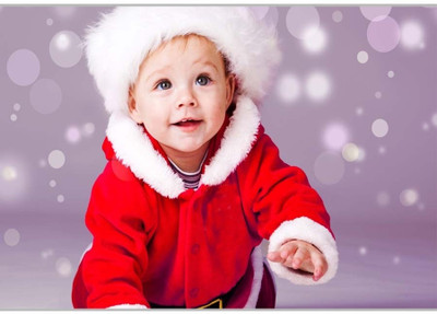 75% OFF on Baby In Santa DressPoster (18 x 12 Inches) by Shopkeeda Paper Print