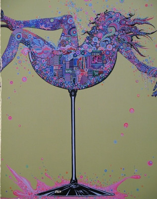 52% OFF on Painting Without Frame - Purple Girl Abstract Canvas Art