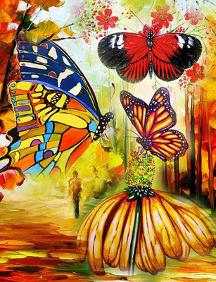 72% OFF on Canvas Painting Without Frame -Butterfly Canvas Art