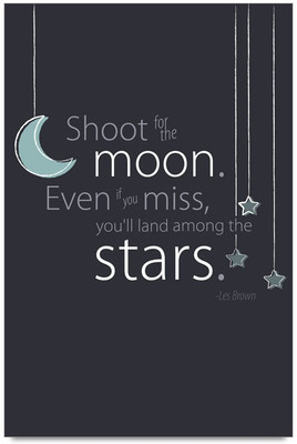53% OFF on Shoot For The Moon Quote Design Laminated Poster Paper Print