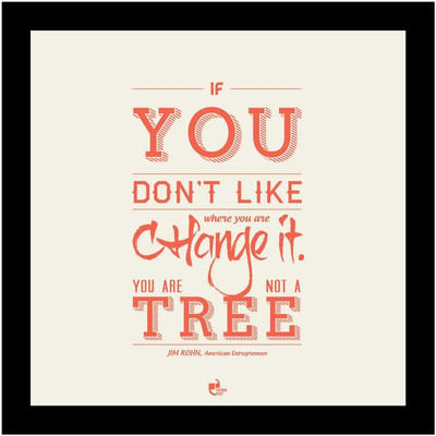 5% OFF on Thinkpot If You Don?T Like Where You Are Change It - Jim Rohn Black Square Frame Paper Print