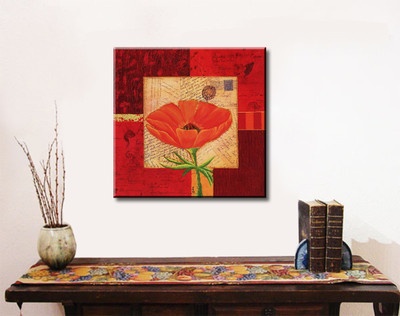 55% OFF on Orange Flower Art Print Canvas Art
