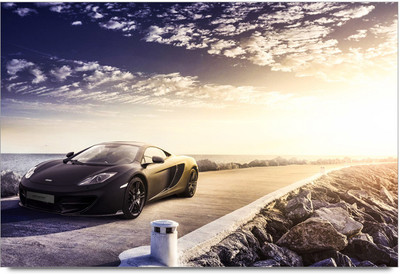 58% OFF on Black Car Poster Paper Print