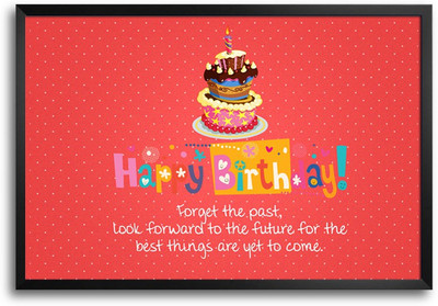 46% OFF on Happy Birthday -SMFP00002255 Laminated Framed Paper Print