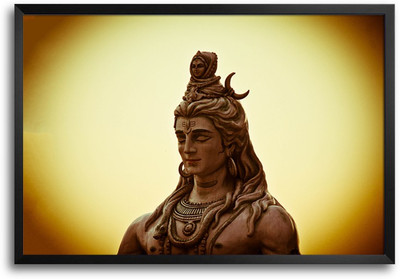 46% OFF on Lord Shiva Standing Statue Laminated Framed Paper Print
