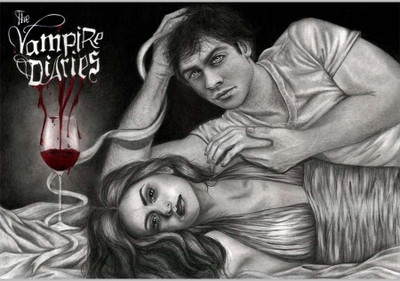 37% OFF on Vampire Diaries SketchingPoster (18 x 12 Inches) by Shopkeeda Paper Print