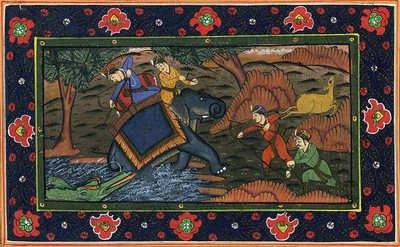 55% OFF on The Hunting Mughal Miniature Fine Art Print