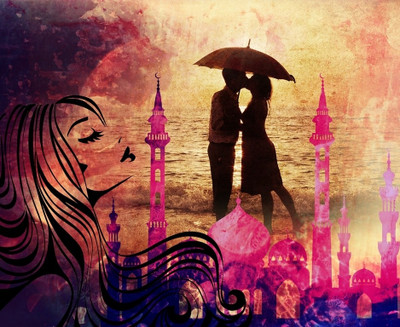 81% OFF on Canvas Painting Without Frame - Beautiful Couples Canvas Art