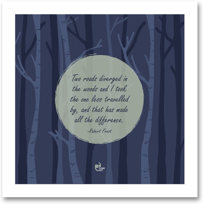 5% OFF on 2 roads diverged in the woods - Robert Frost White Square Frame Photographic Paper