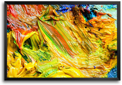 46% OFF on Acrylic Oil Paint Palette Laminated Framed Paper Print