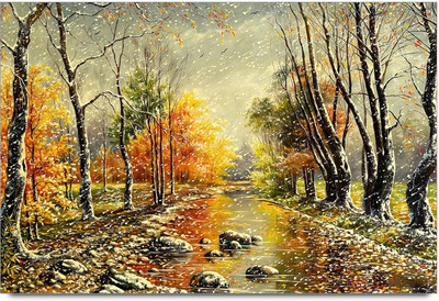 58% OFF on Landscape Nature Winter Painting Laminated Poster Paper Print