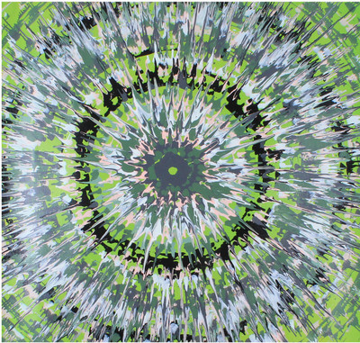 10% OFF on Green Theme Medium Stretched Abstract Canvas Art