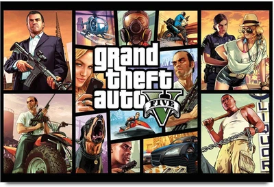 53% OFF on Grand Theft Auto Five Characters Vector Art Laminated Poster Paper Print