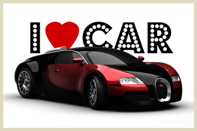 16% OFF on I Love Car Poster Paper Print