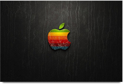 Apple logo with black background Paper Print Apple logo with black background Paper Print