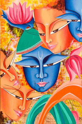 43% OFF on Painting without Frame Canvas Art Krishna-2 Canvas Art