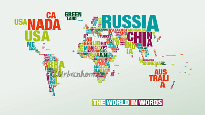 66% OFF on Urbanhomz World In Words Poster Paper Print