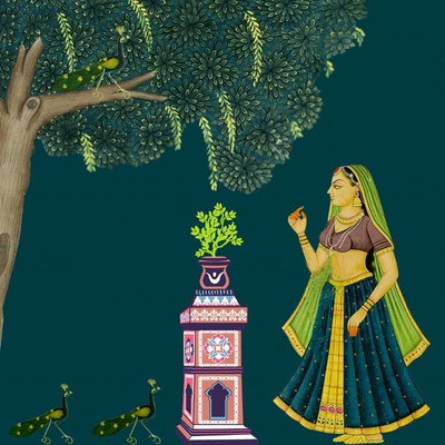 55% OFF on Mughal Lady Art Print Photographic Paper