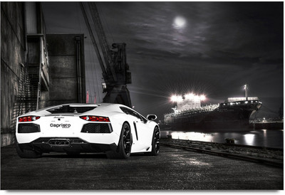 58% OFF on White Cool Car Poster Paper Print