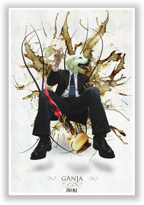 50% OFF on Dog's Face on Man's Body Ganja Design Weed Inspired Paper Print