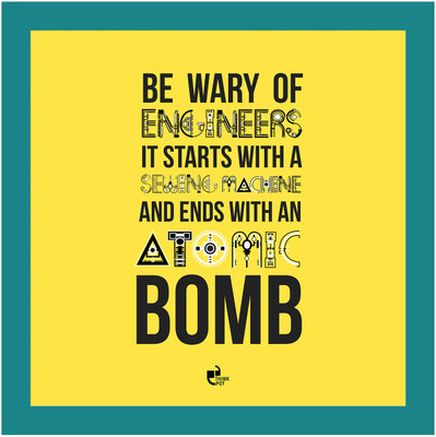 5% OFF on Be wary of engineers - Blue Square Frame Photographic Paper