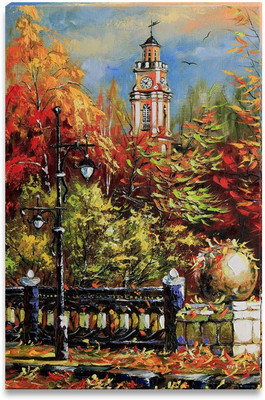 43% OFF on Landscape with a Clock Tower Canvas Art