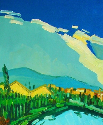 77% OFF on Painting Without Frame - Mount Abstract Canvas Art