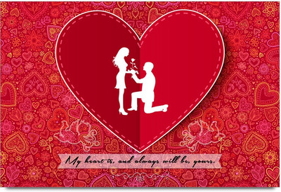 57% OFF on ShopMantra Couple Proposing Heart Poster Paper Print