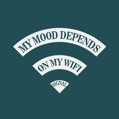 37% OFF on My Mood Depends on WIFI Signal Paper Print