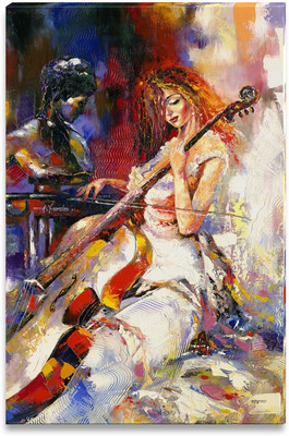 43% OFF on Beautiful Girl Playing Cello Canvas Art