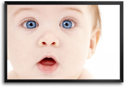 46% OFF on Sweet Baby with Hazel Eyes Laminated Framed Paper Print