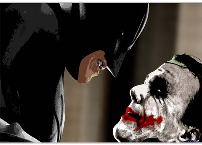 37% OFF on Joker And Batman PaintingPoster (18 x 12 Inches) by Shopkeeda Paper Print