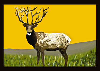 50% OFF on Mountain Deer Paper Print
