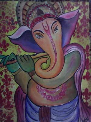 52% OFF on Elite Collection Painting without Frame Canvas Art Ganesha-3 Canvas Art