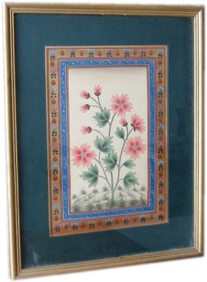 31% OFF on ICB flowers with mugal border painting Paper Print