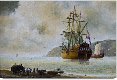 53% OFF on Sailor Ship Canvas Painting Laminated Poster Paper Print