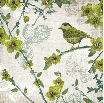 Montage - Birds And Butterflies II Fine Art Print