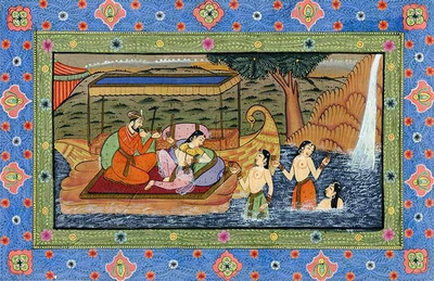 56% OFF on King with Queen & Dasiyan Mughal Miniature Fine Art Print