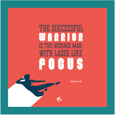 1% OFF on Thinkpot The Successful Warrior - Bruce Lee Blue Square Frame Paper Print