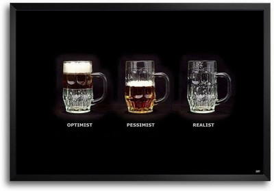 74% OFF on Optimist Pessimist Realist Fp00003657 Framed Photographic Paper